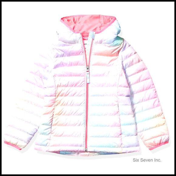Lightweight Water-Resistant Packable Hooded Puffer Jacket Girls Toddlers
